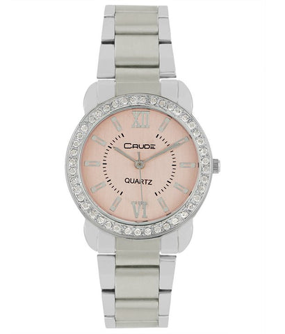 Crude Pink Round Casual Watch