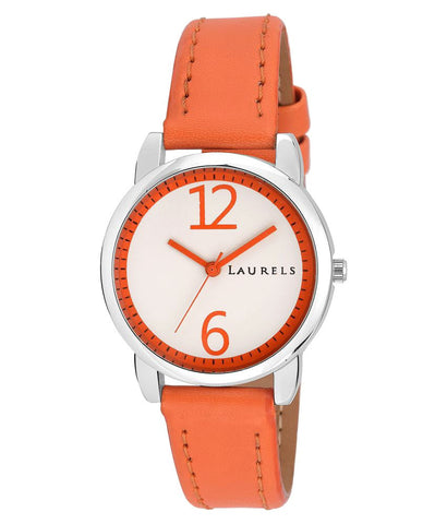 Laurels February Orange Dail Analog Women's Watch