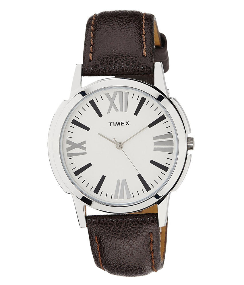 TI002B10100 Brown Leather Analog Watch